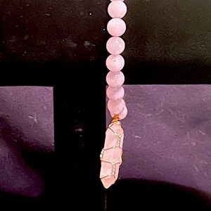Hand beaded Rose Quartz bracelet